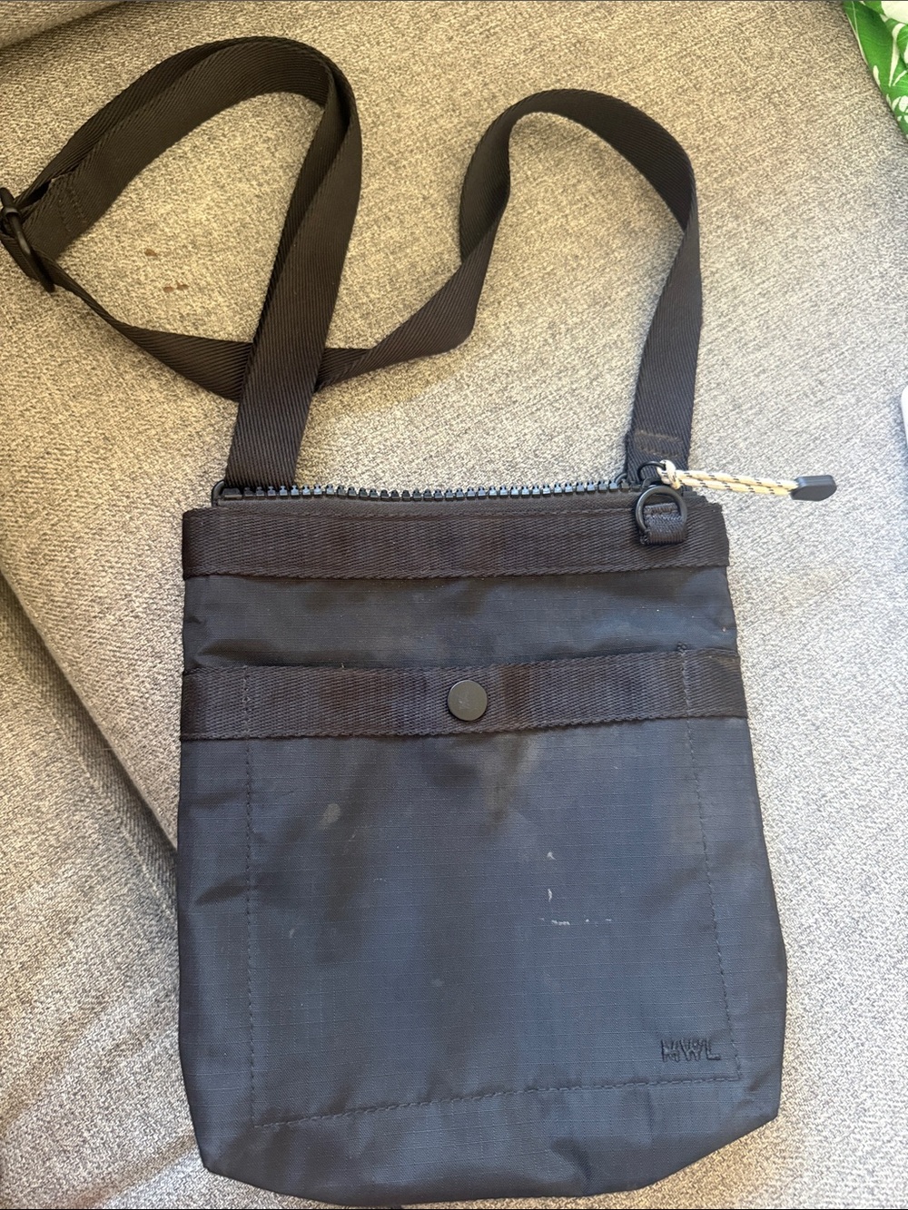 Madewell Black ripstop  Crossbody Bag with many hidden pockets